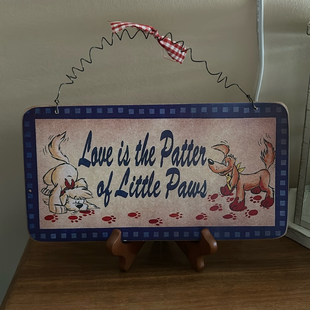 Wood dog plaque
